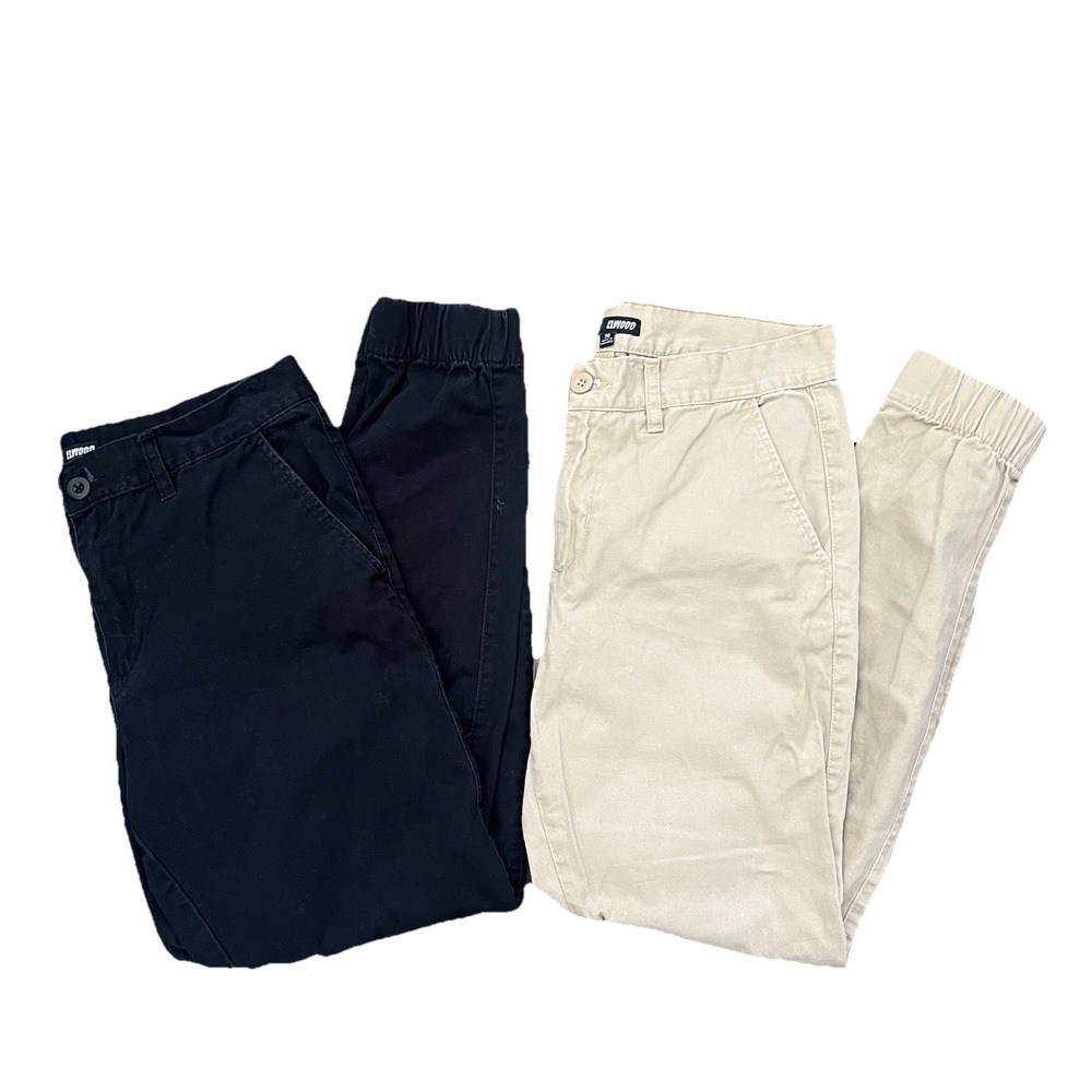 2 Pair Elwood Jogger Pants Chino‎ Mens Slim Leg Skater Tapered Gorp Cotton Sz 30